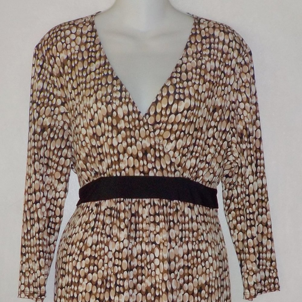 Two Hearts Maternity dress XL 16 brown print NWT